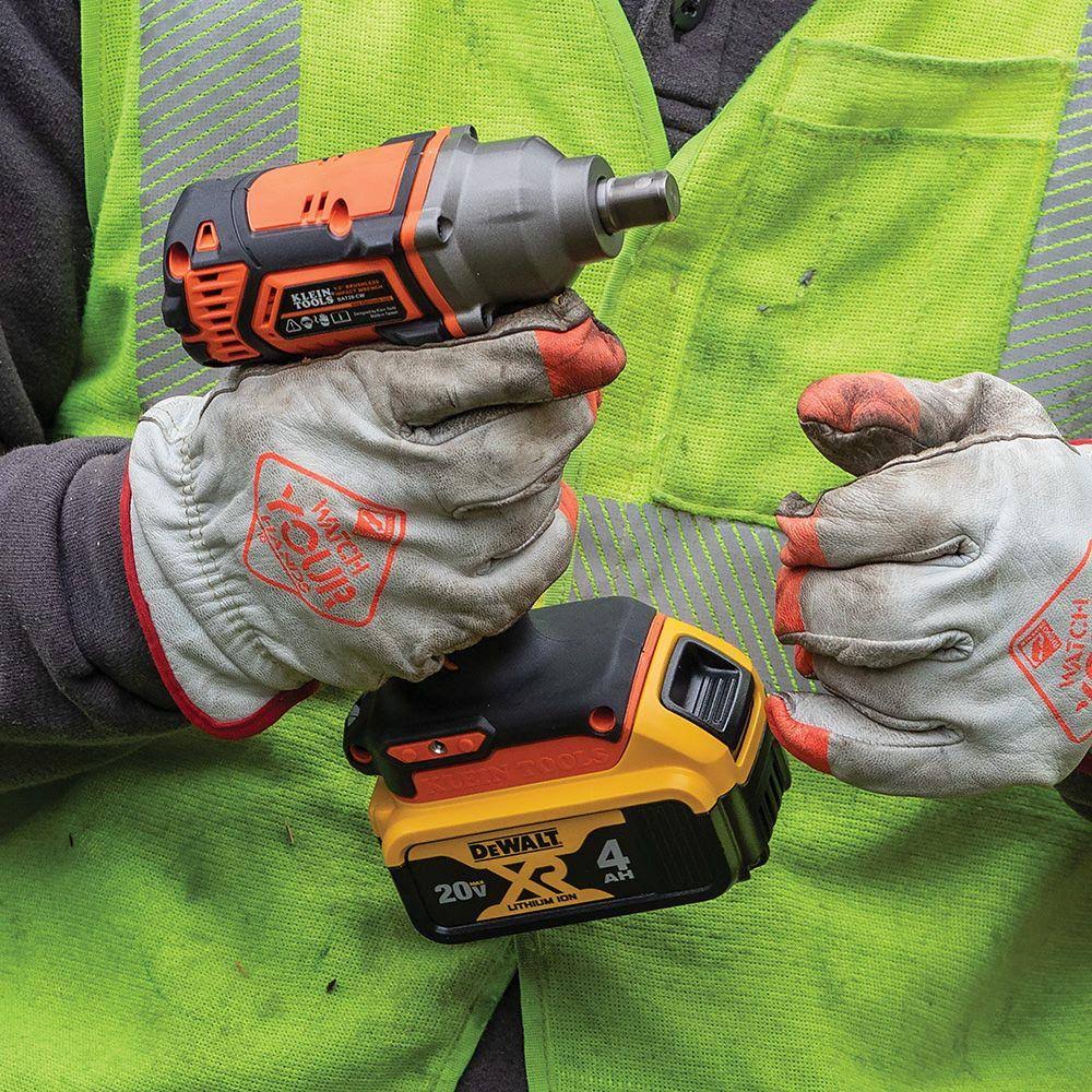 Klein Tools BAT20CW - Battery-Operated Compact Impact Wrench, 1/2-Inch Detent Pin, Tool Only