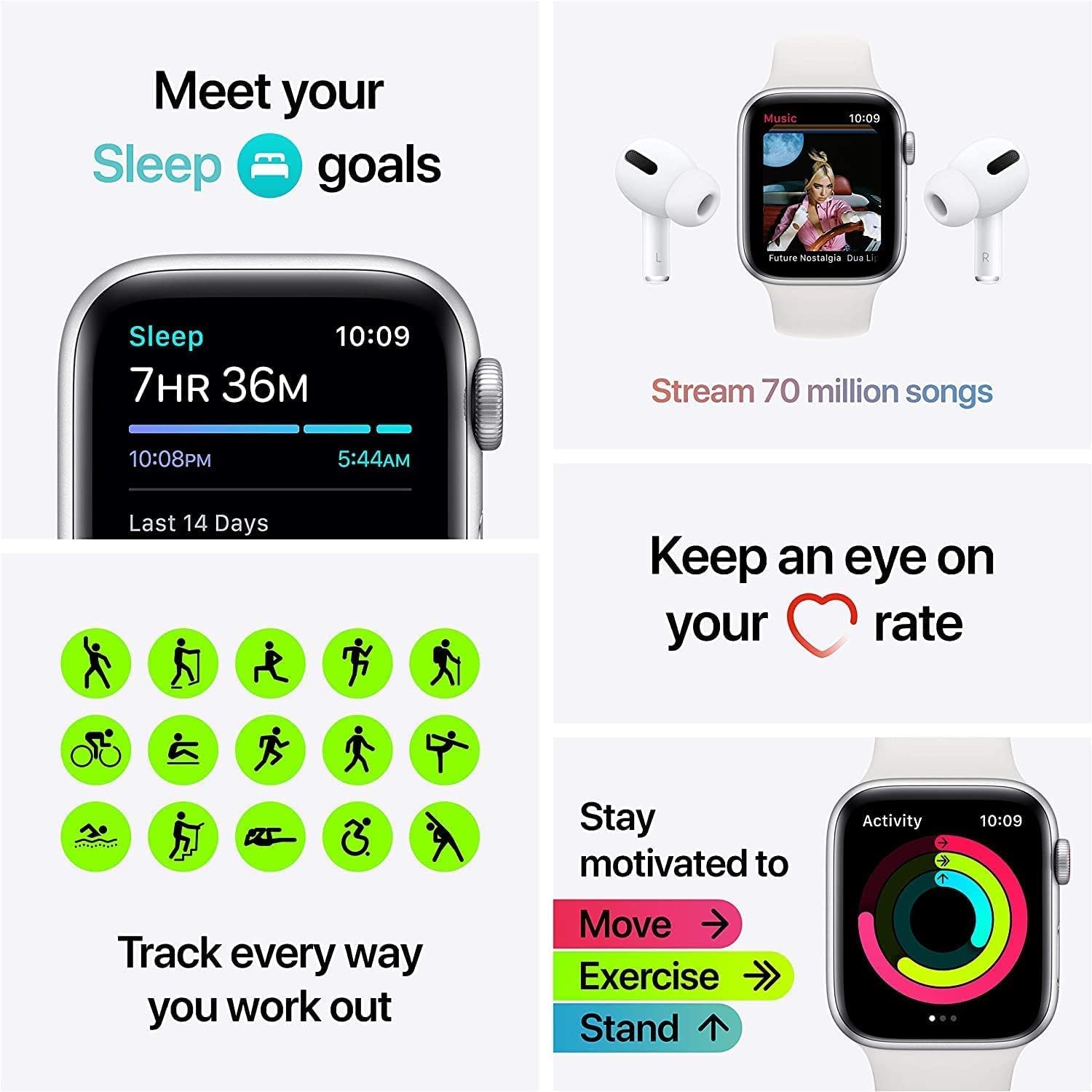 Apple Watch Series SE 44mm Gold Aluminum (GPS+Cellular) - MYEP2LL/A (Renewed)
