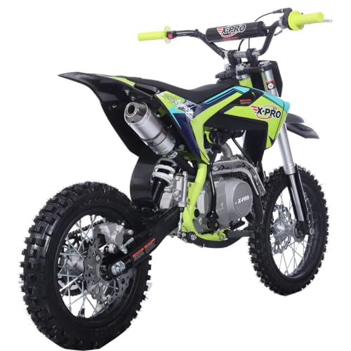 X-PRO 125cc Kids Dirt Bike Pit Bike Youth Dirt Pit Bike with 4-Speed Semi-Automatic Transmission, Big 14"/12" Tires!
