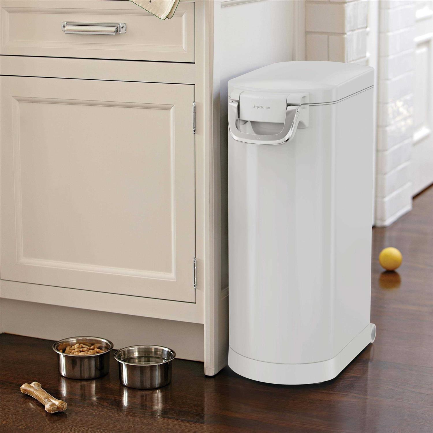 simplehuman Pet Food Can White Steel - Pet Supplies online store