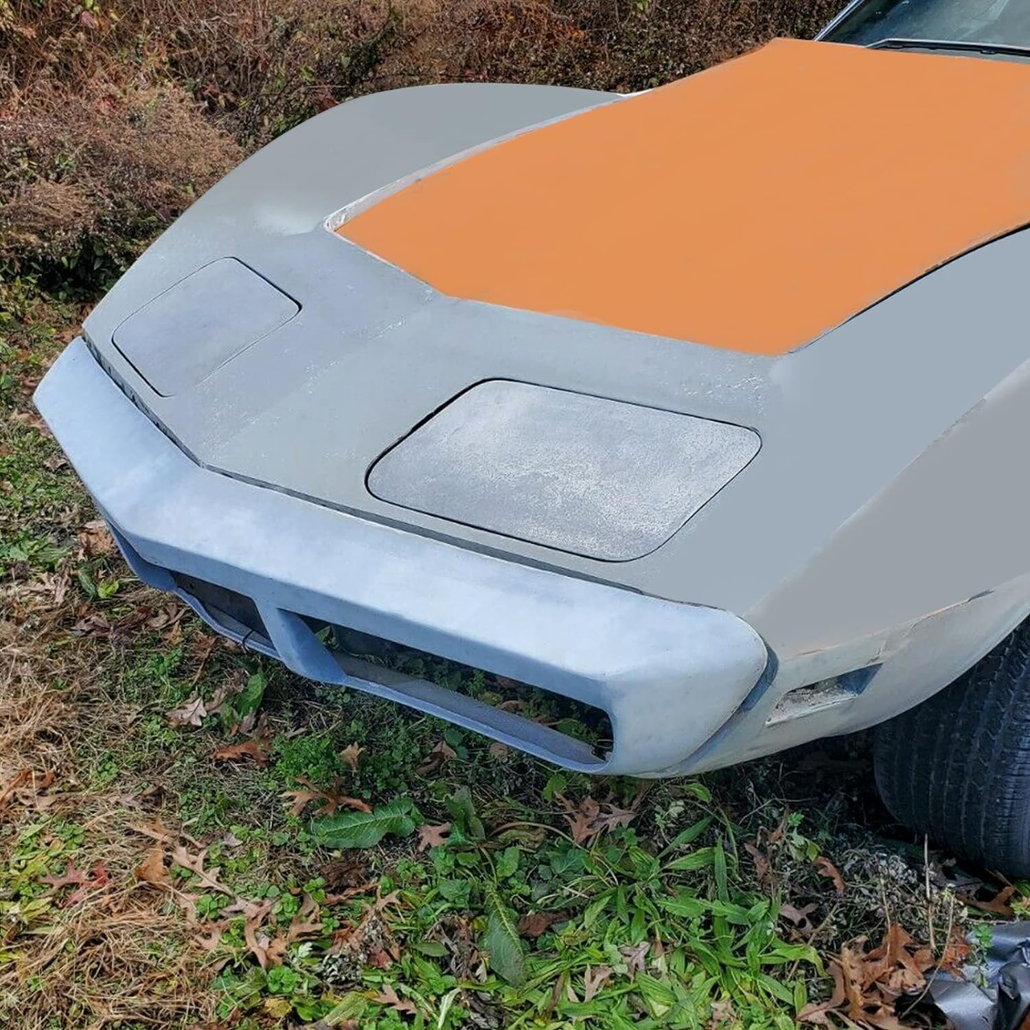 KUAFU Front Bumper Fiberglass Compatible with 1973-1974 Chevrolet Corvette Replacement for 6263597