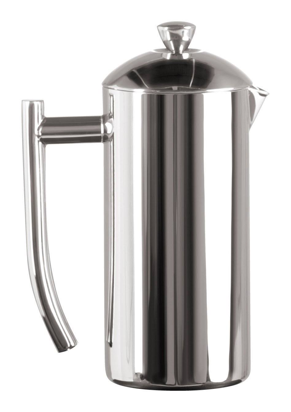 Frieling USA Double Wall Stainless Steel French Press Coffee Maker with Patented Dual Screen in Frustration Free Packaging, Poli