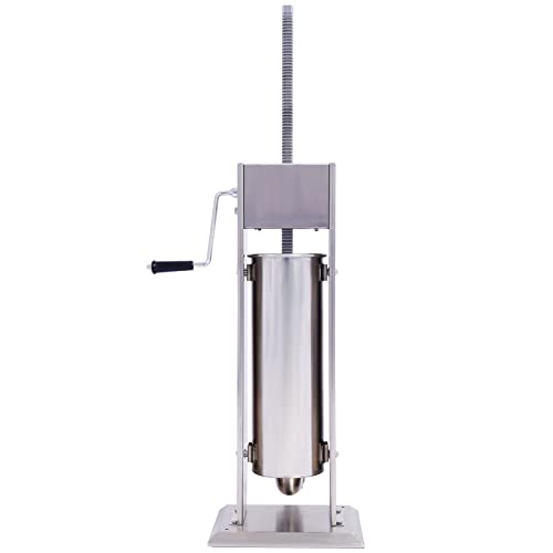 Sausage Stuffer Maker, 7L/15Lbs Capacity Heavy Duty Dual Speed Vertical Meat Filler With 4 Nozzle, Stainless Steel Sausage Stuffer Machine For Commercial And Home Use