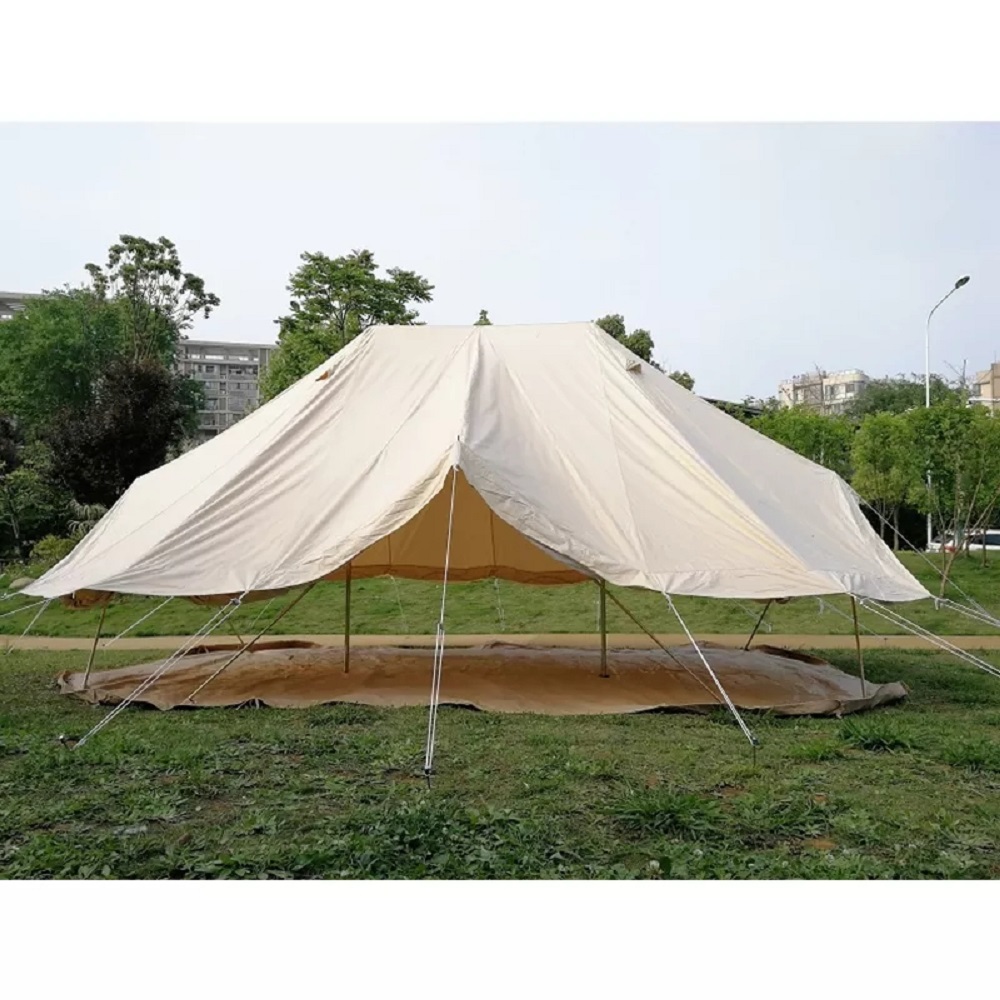 Teepee Tent Emperor Twin Bell Tent Three-Door Canvas Luxury Tent Safari Tent Canvas Luxury Family Yurt Tent