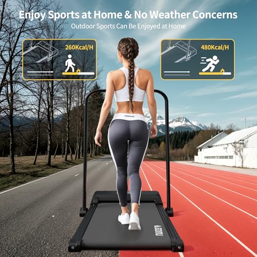 Walking Pad, 3 in 1 Foldable Treadmill for Home & Office, 285lb Wallking Pad Treadmill 2.5HP Under Desk Treadmill with Remote Control, Walking Jogging Pad with Handle Bar