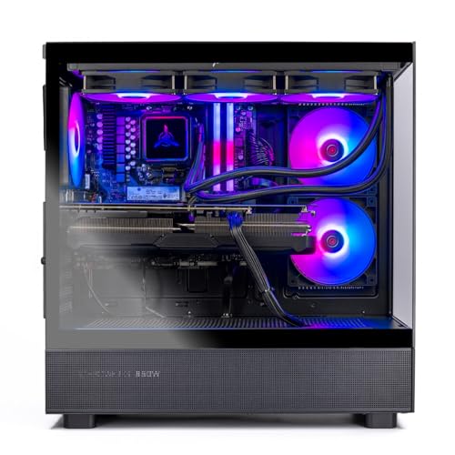 Skytech Gaming Azure 3 Desktop PC, Intel i7 14700F 2.1 GHz (5.3GHz), NVIDIA RTX 5070 12GB, 1TB Gen4 NVMe SSD, 32GB DDR5 RAM 6000 RGB, 850W Gold PSU, 360mm ARGB AIO, Wi-Fi, Win 11