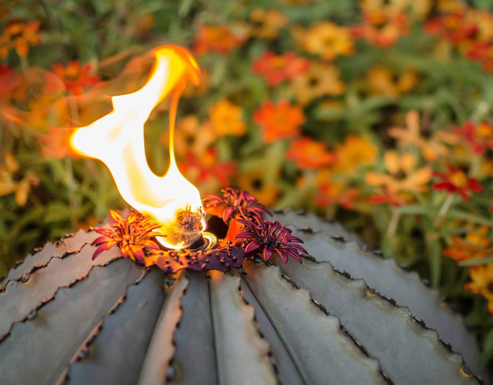 Desert Steel Golden Barrel Cactus Torch - Large