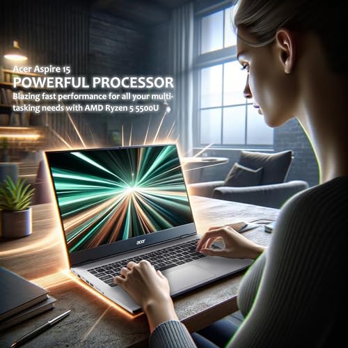 acer Aspire Premium Laptop | 15.6" FHD Display | AMD Ryzen 5 5500U (Beats i7-1250U) | 64GB RAM | 1TB SSD | Long Battery Life | Sleek Design | Ethernet Port | Windows 11 Pro | w/WOWPC Bundle