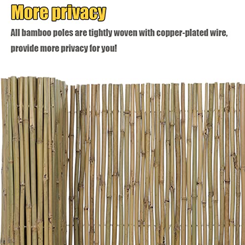 6Ft High x 8 Ft Long x 0.7In D Bamboo Screen, Natural Bamboo Fence Rolls, Eco-Friendly Bamboo Fencing for Outdoor Balcony Patio Garden Border Pool