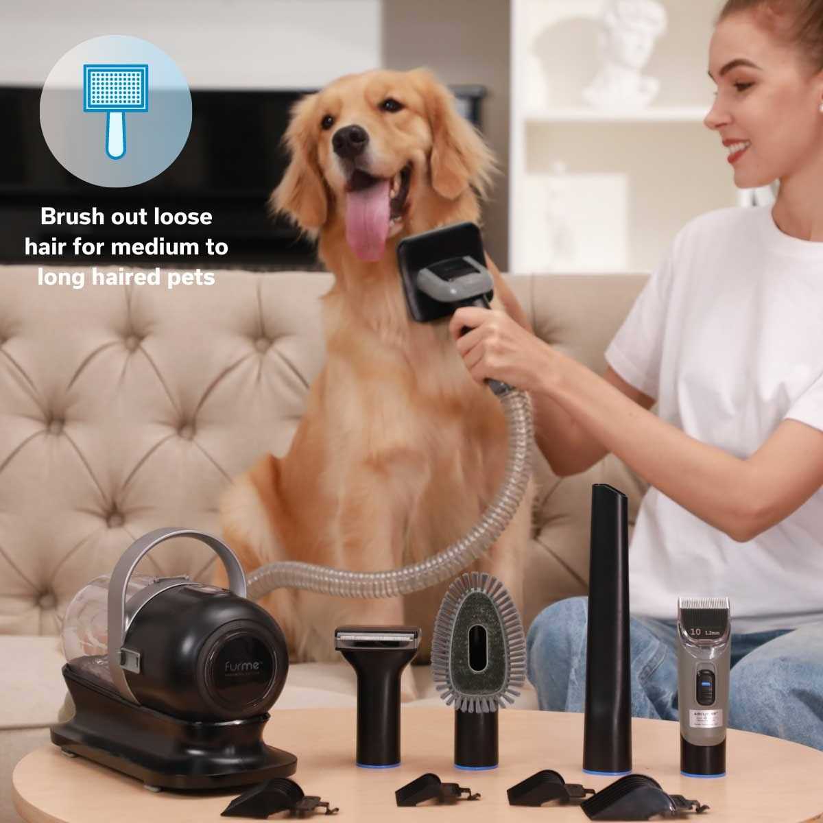 furMe Original Pet Grooming Vacuum Kit, 5 Pet Grooming Tools, Works for All Dogs, Cats, and Pet Fur - Pet Supplies online store