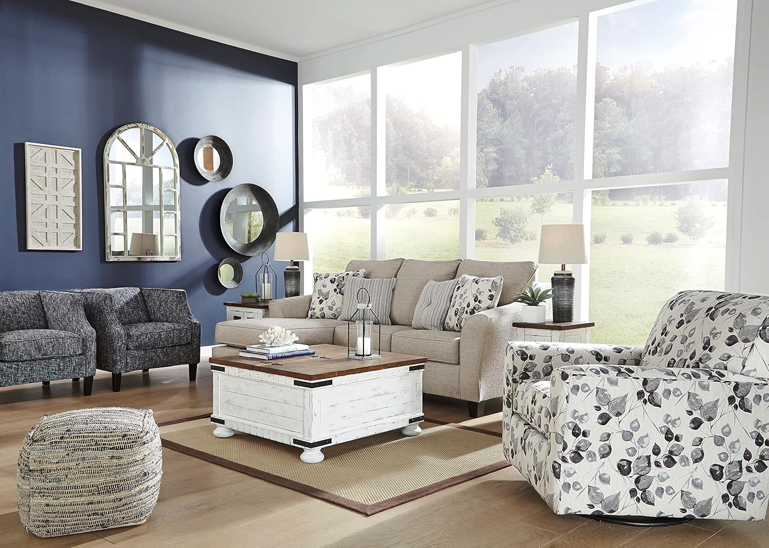 Ashley Furniture Abney Sofa Chaise, Driftwood