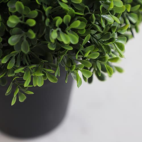 momoplant Artificial Boxwood Plant Topiary Tree 35inch Fake Feaux Spiral Plants Green Outdoor Indoor Home Office Porch, Set of 2 (3ft)