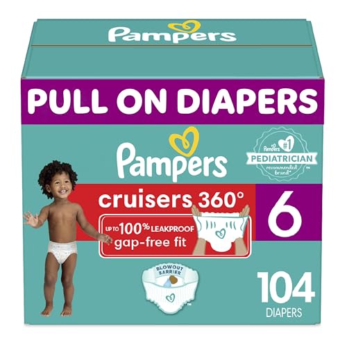 Pampers Cruisers 360 Diapers - Size 5, One Month Supply (128 Count), Pull-On Disposable Baby Diapers, Gap-Free Fit