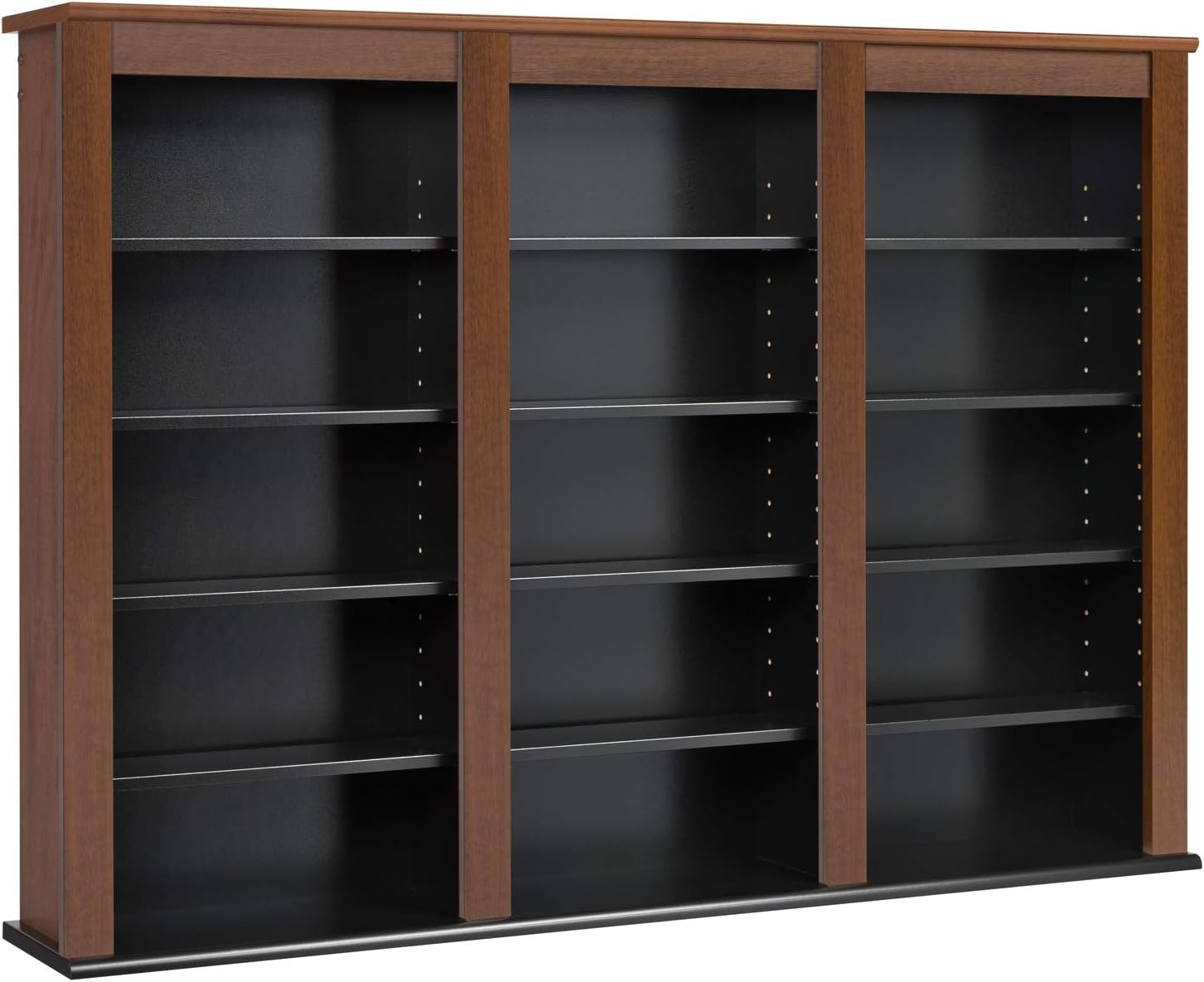 Prepac Triple Wall Mounted Storage Cabinet, Cherry and Black