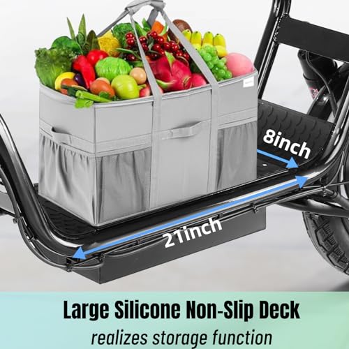Caroma Peak 500W/800W/1200W Electric Scooter with Seat, Max 15/20/30Miles Range&20MPH, 14" Tires Foldable Adult Electric Scooter with Basket for Pets & Cargo, Dual Shock Absorbing Ebike for Commuting