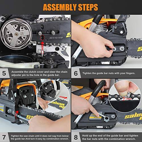 Salem Master Chainsaw for Trees GAS Powered 62cc 2-Cycle GAS Chainsaw, 20-inch Chainsaw, Handheld Cordless Petrol Gasoline Chain