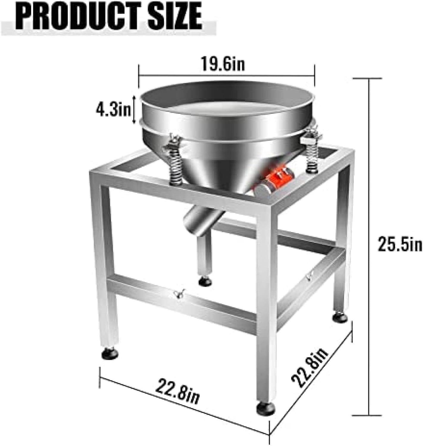 Automatic Powder Sifter Shaker Machine Sieve Shaker Vibrating Machine With 19.6" 80 Mesh Sieve Screen Electric Flour Sifter For Baking Powder Grain Particles Food Industrial Processing