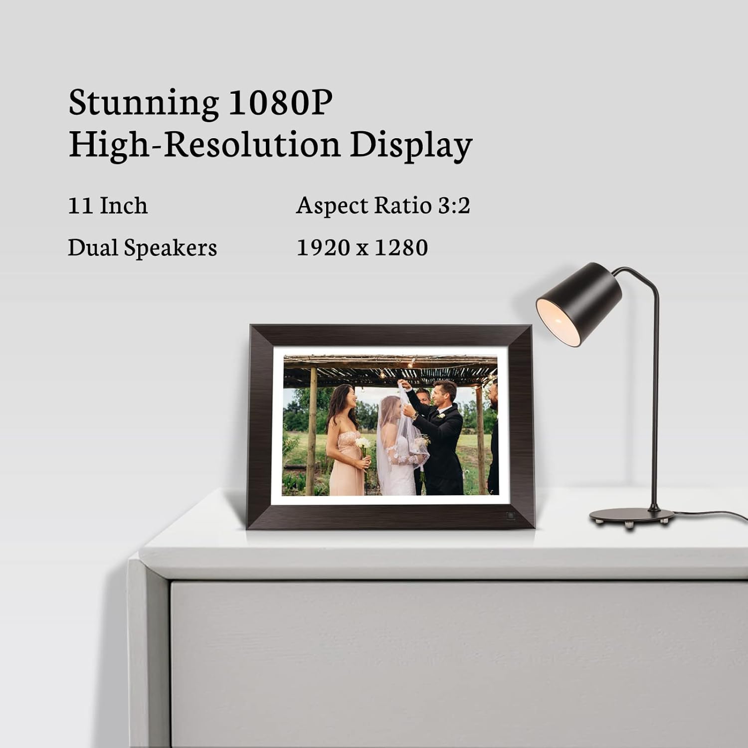 BSIMB Digital Picture Frame IPS Display, Wall-Mountable Electric Photo Frame with Remote Control, Place in Landscape&Portrait, Gift for Mother's Day