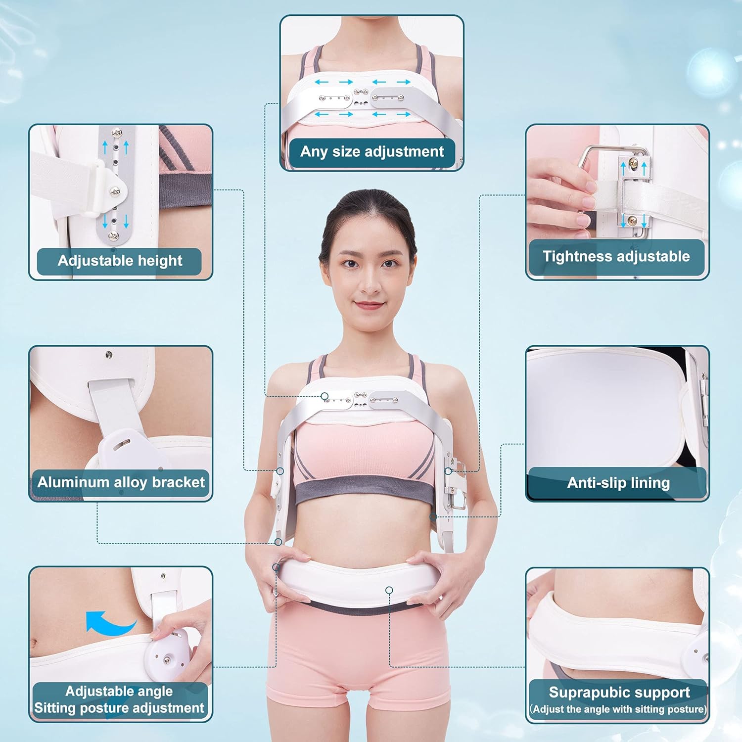 Hyperextension Back Brace Orthotics Jewett Brace for Thoracic & Lumbar Spine Flexion, Spine Compression Fractures(Medium)