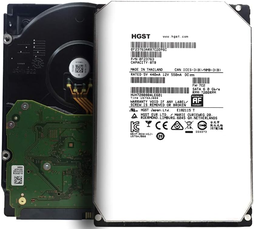 HGST Ultrastar He8 HUH728080ALE601 8TB 7200RPM 128MB Cache SATA 6.0Gb/s 3.5inch Enterprise Hard Drive - 5 Year Warranty (Renewed)