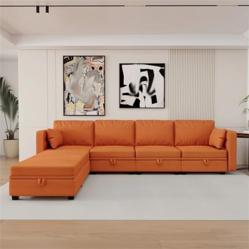 Modular Sectional Sofa U Shaped Sectional with Ottomans, Reversible Sofa Couch for Living Room