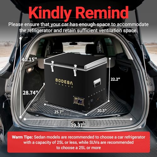 BODEGA 12 Volt Refrigerator, 43L Protable Freezer Car Fridge