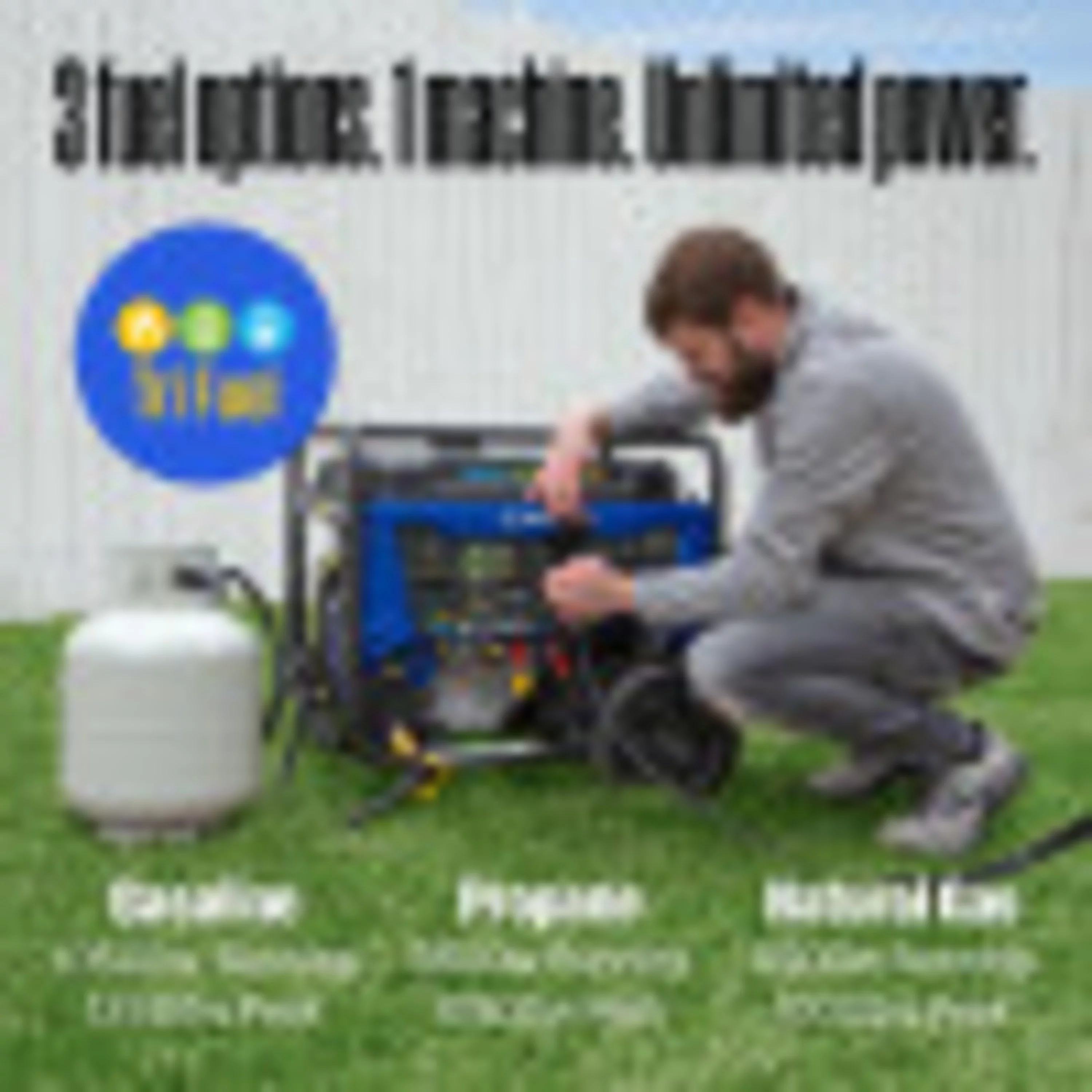 Westinghouse 12,500 Peak Watt Dual Fuel Portable Generator, Gas/Propane, Transfer Switch Ready, CO Sensor