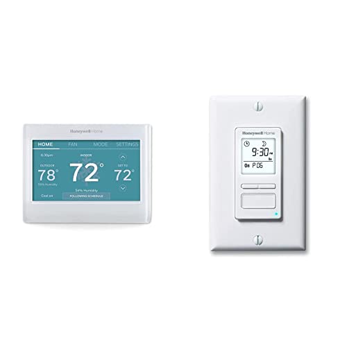 Honeywell Home RTH9585WF Wi-Fi Smart Color Thermostat, 7 Day Programmable, Touch Screen, Energy Star, Alexa Ready, C-Wire Required, Not Compatible with Line Volt Heating Gray