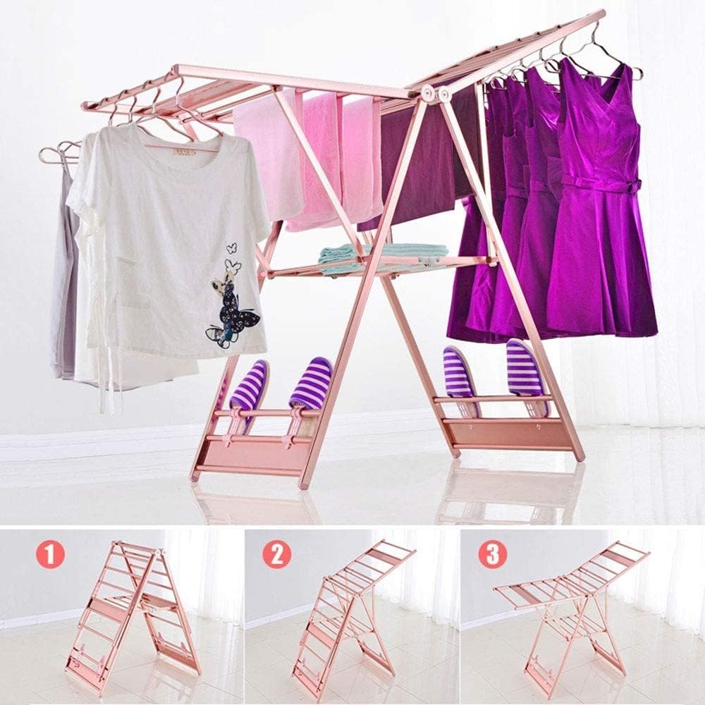 Folding Space-Saving hes Airer for Utility Room & Kitchen Drying Rack with Plenty of Space for Laundry for Easy Storage