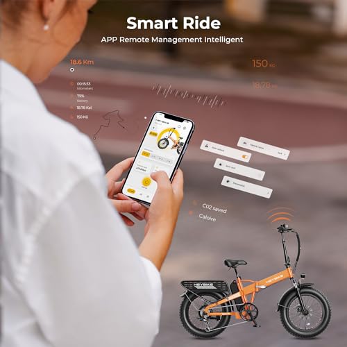 Heybike Mars 2.0 Electric Bike for Adults Foldable Fat Tire, 1400W Peak Motor, 28mph Max Speed, Smart Mobile App Control, 48V 12.5Ah Removable Battery and Dual Shock Absorption