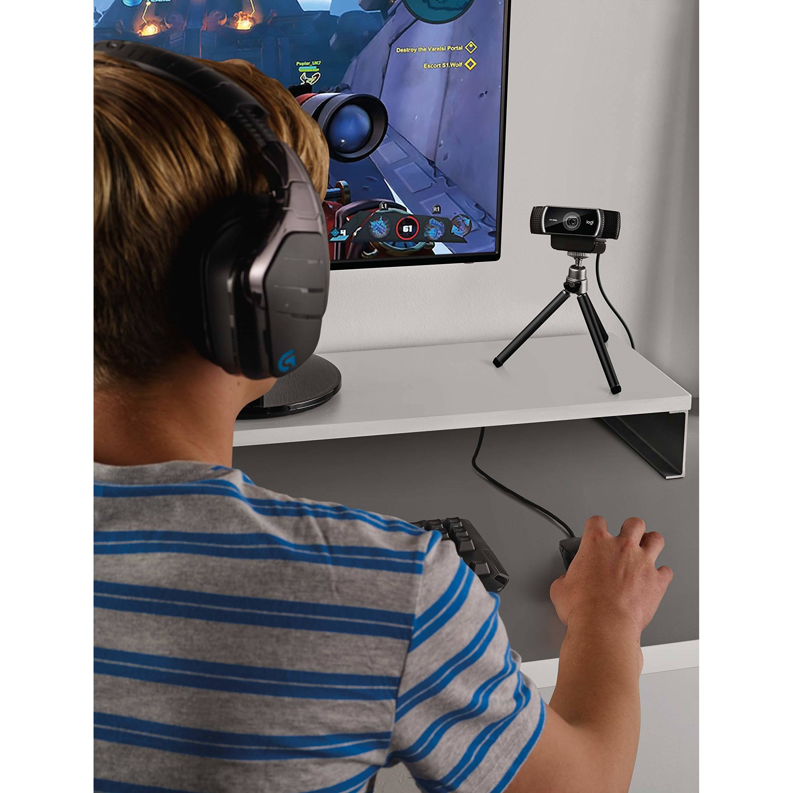 Logitech C922 Pro Stream HD Webcam 1080p - Black