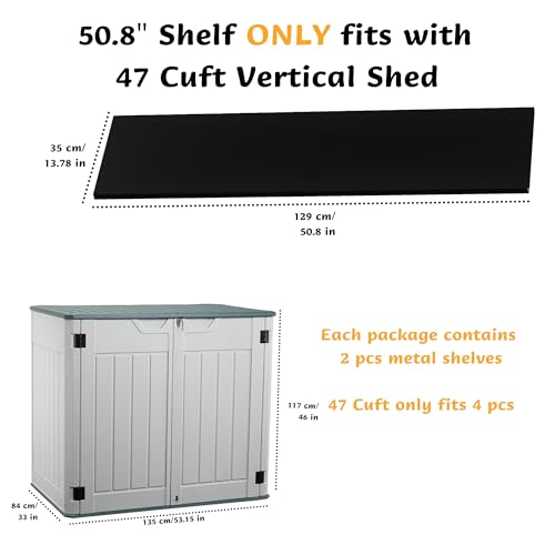 Vertical Resin Storage Shed, 60 Cuft Garden Tool Sheds & Outdoor Storage, Plastic Outdoor Storage Cabinet Waterproof, 4.5 x 2.3 ft Backyard Outside Lawn Mower Storage Shed, White