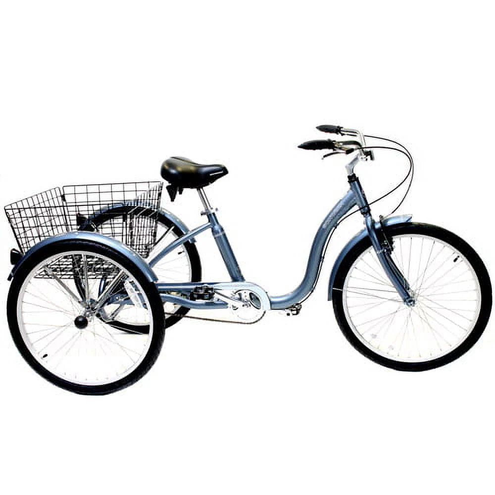 Schwinn Meridian Adult Tricycle, 24 wheels, rear storage basket, Slate