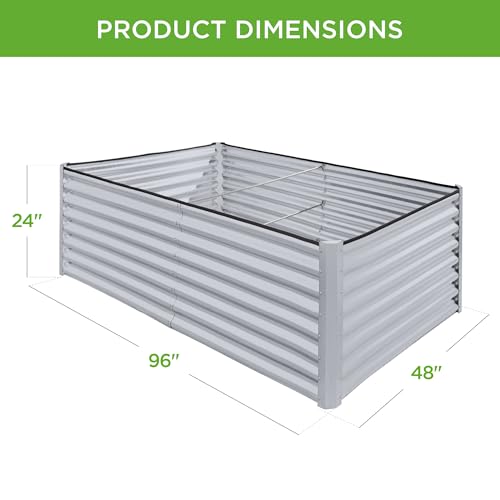 Best Choice Products 8x4x2ft Outdoor Metal Raised Garden Bed, Deep Root Planter Box for Vegetables, Flowers, Herbs, and Succulents w/ 478 Gallon Capacity - Gray