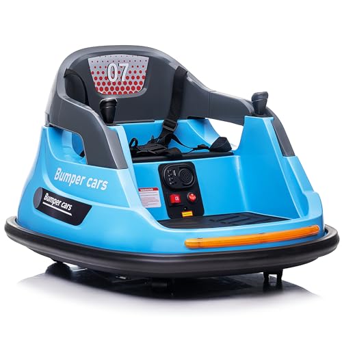 12V 3-Speeds Electric Ride On Bumper Car for Kids & Toddlers 1.5-6 Years Old,Ride on Bumper Car Remote Control,LED Lights, Bluetooth & 360 Degree Spin, Hot Pink