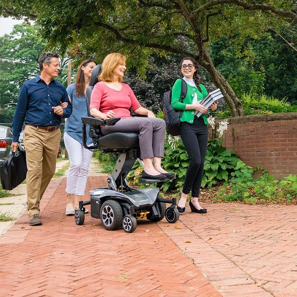 Pride Mobility Jazzy Air 2 Group 2 Power Chair with U-1 Batteries, Mid Wheel Drive, Motorized Electric Wheelchair for Adults, 300 lbs. WC, Up to 4 MPH, 16.8 Miles Range Per Charge