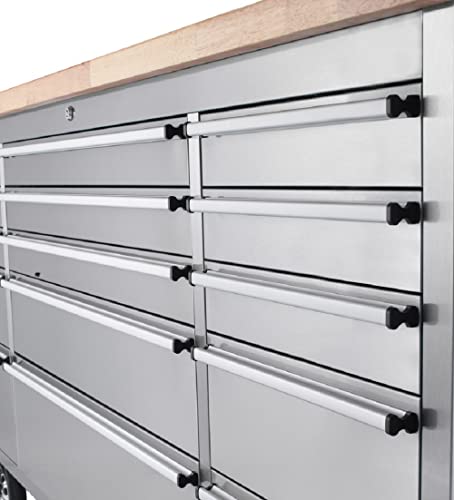 CT Copper Tailor 72-inch Tool Chest with 15 Drawers and Wheels, Mobile Garage Workbench Storage Tool Cabinet, Large Rolling Tool Box with Wood Top