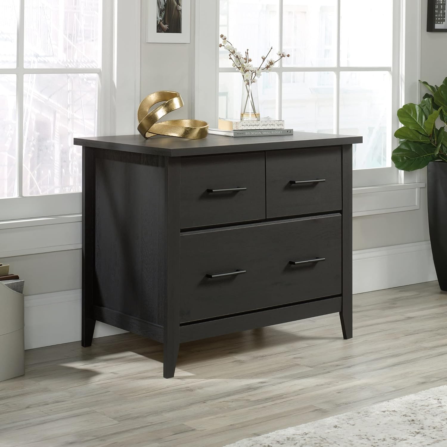 Sauder® Summit Station 33-3/4"W x 23-7/16"D Lateral File Cabinet, Raven Oak