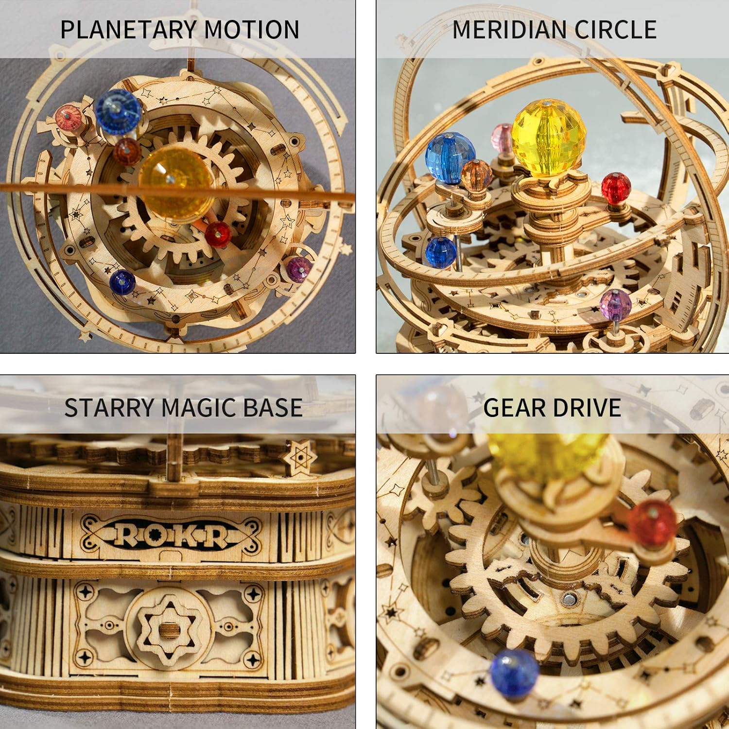 ROKR 3D Wooden Puzzles Model Building Kits Mechanical Music Box Kits Creative Gift for Kids on Birthday/Christmas Day