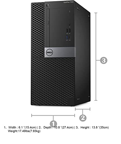 Dell 7050 Mini Tower Desktop Intel i7-7700 UP to 4.20GHz 32GB DDR4 New 1TB NVMe SSD + 2TB HDD USB Wi-Fi BT Dual Monitor Support Wireless Keyboard and Mouse Win10 Pro (Renewed)