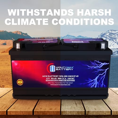 Mighty Max Battery MM-H5 Start and Stop Car BCI Group Size 47 12V 60 AH, 100RC, 680 CCA Rechargeable AGM Car Battery
