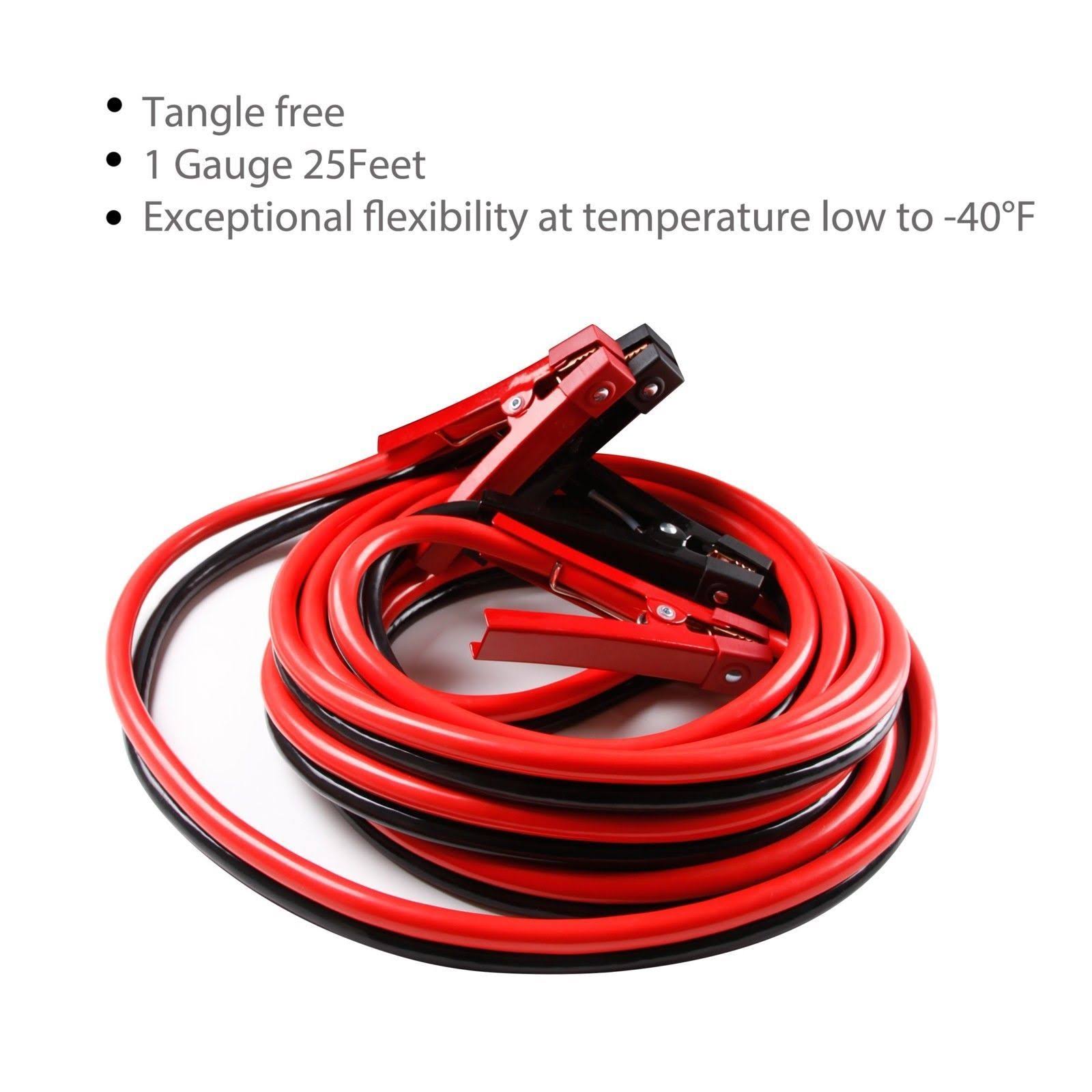 AUTOGEN Jumper Cables Heavy Duty Booster Cable 1 Gauge x 25 Feet 900A Peak
