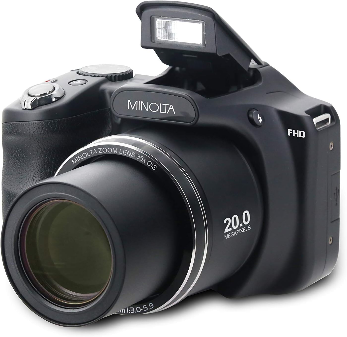 Minolta 20 Mega Pixels Wifi Digital Camera with 35x Optical Zoom & 1080p HD Video Optical with 3-Inch LCD, 4.8 x 3.4 x 3.2, Purple (MN35Z-P)