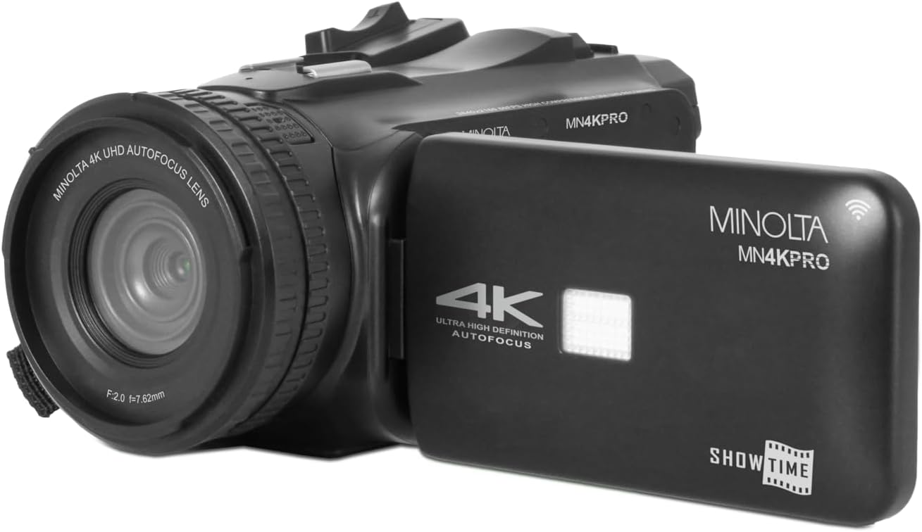 Minolta MN4KPRO 4K60FPS Ultra HD / 64 MP Autofocus Pro Camcorder Kit w/WiFi