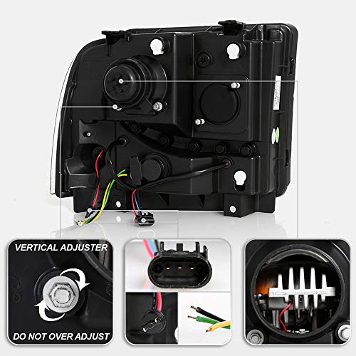 ACANII - For 2005-2007 Ford F250 F350 SuperDuty Chrome w/Light Tube LED Projector Headlights Headlamps Pair Left+Right