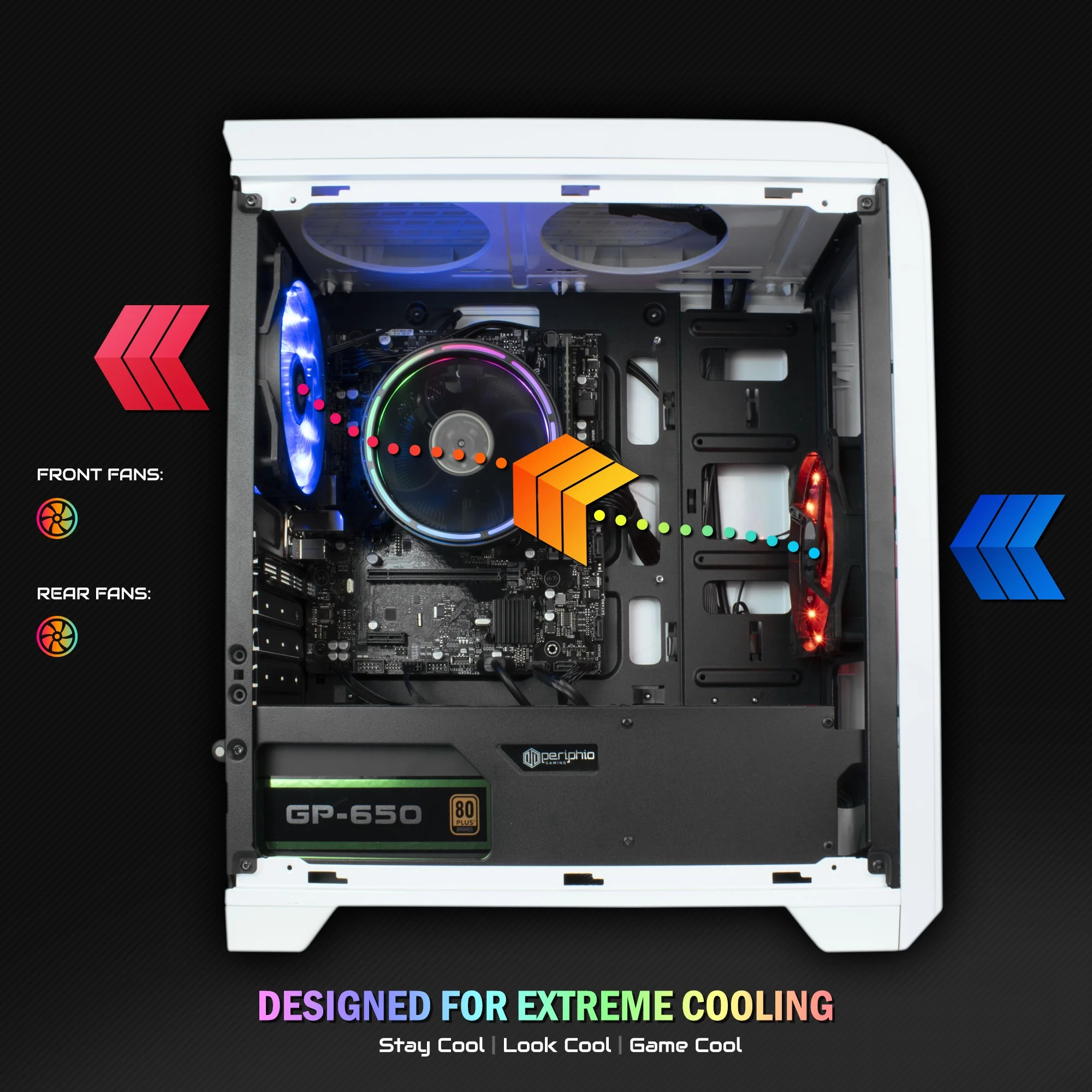 Periphio Warp Gaming PC Computer | AMD Athlon 3000G | Radeon Vega 3 (2GB) | 500GB SSD | 16GB DDR4 RAM | 1080p Gaming | RGB Gaming Bundle | Windows 10 Home Gaming Desktop