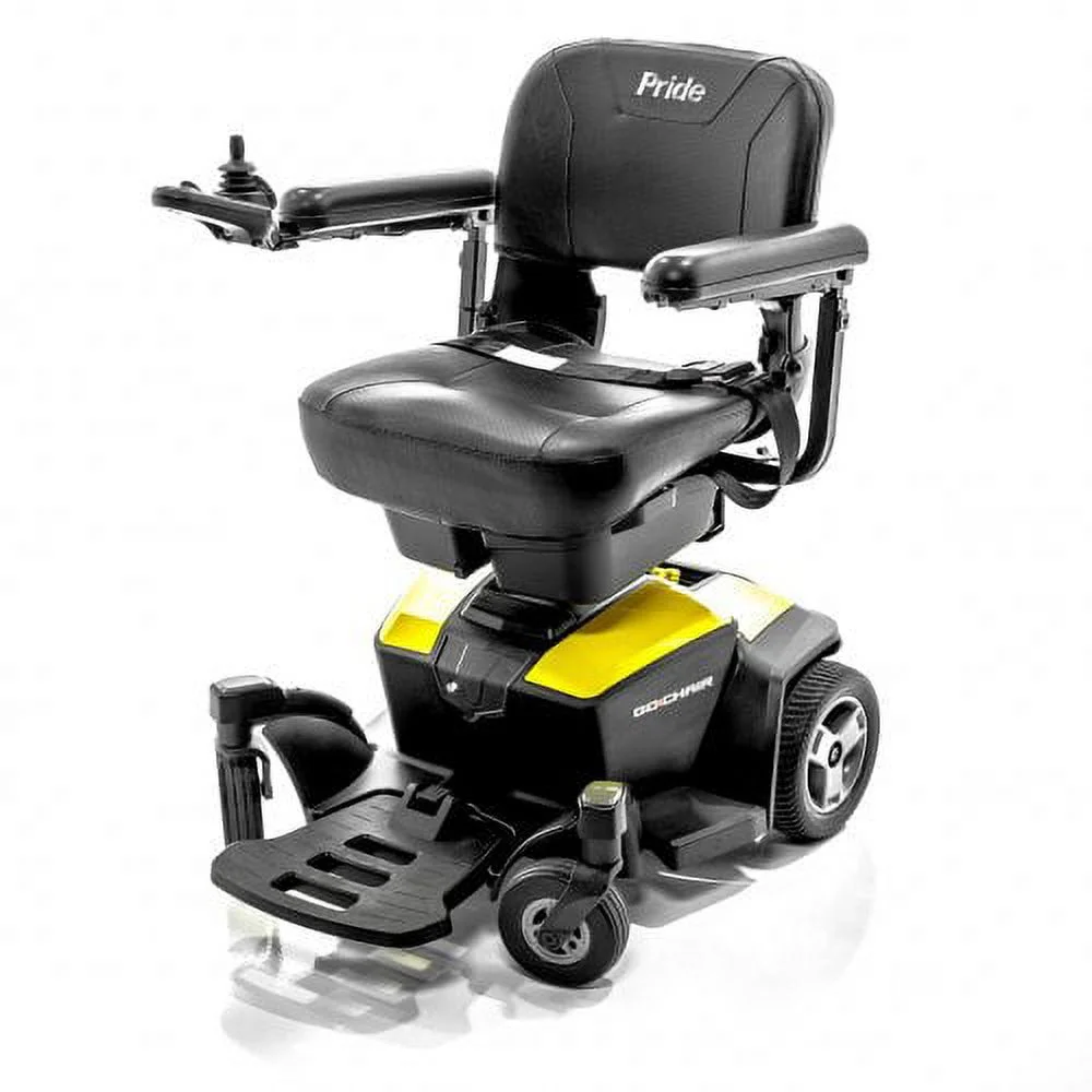 New GO CHAIR Pride Mobility Travel Electric Powerchair + 18AH batteries upgrade (Citrine Yellow)