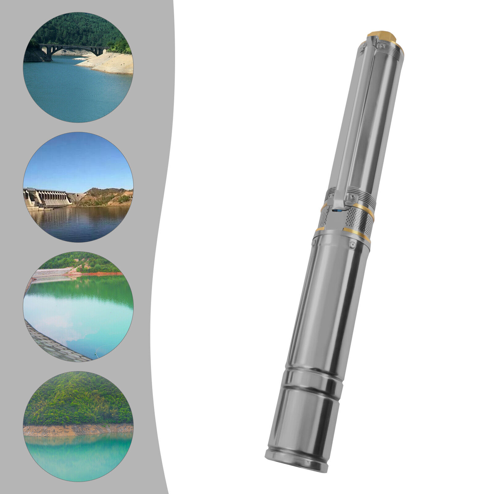 FETCOI 1.5HP Deep Well Pump Submersible Well Pump 24GPM 110V Pump - Stainless Steel