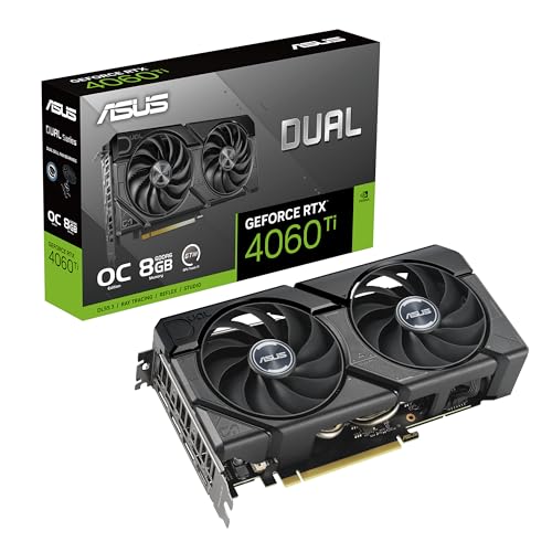 ASUS Dual GeForce RTX™ 5060 Ti 16GB GDDR7 OC Edition (PCIe 5.0, 16GB GDDR7, DLSS 4, HDMI 2.1b, DisplayPort 2.1b, 2.5-Slot Design, Axial-tech Fan Design, 0dB Technology, and More)
