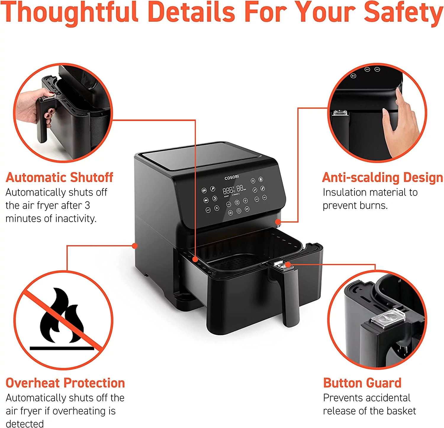 COSORI Air Fryer, Pro II 5.8 QT Large 12-in-1 Oven, Preheat & Keep Warm, Bonus Pizza Pan, Black